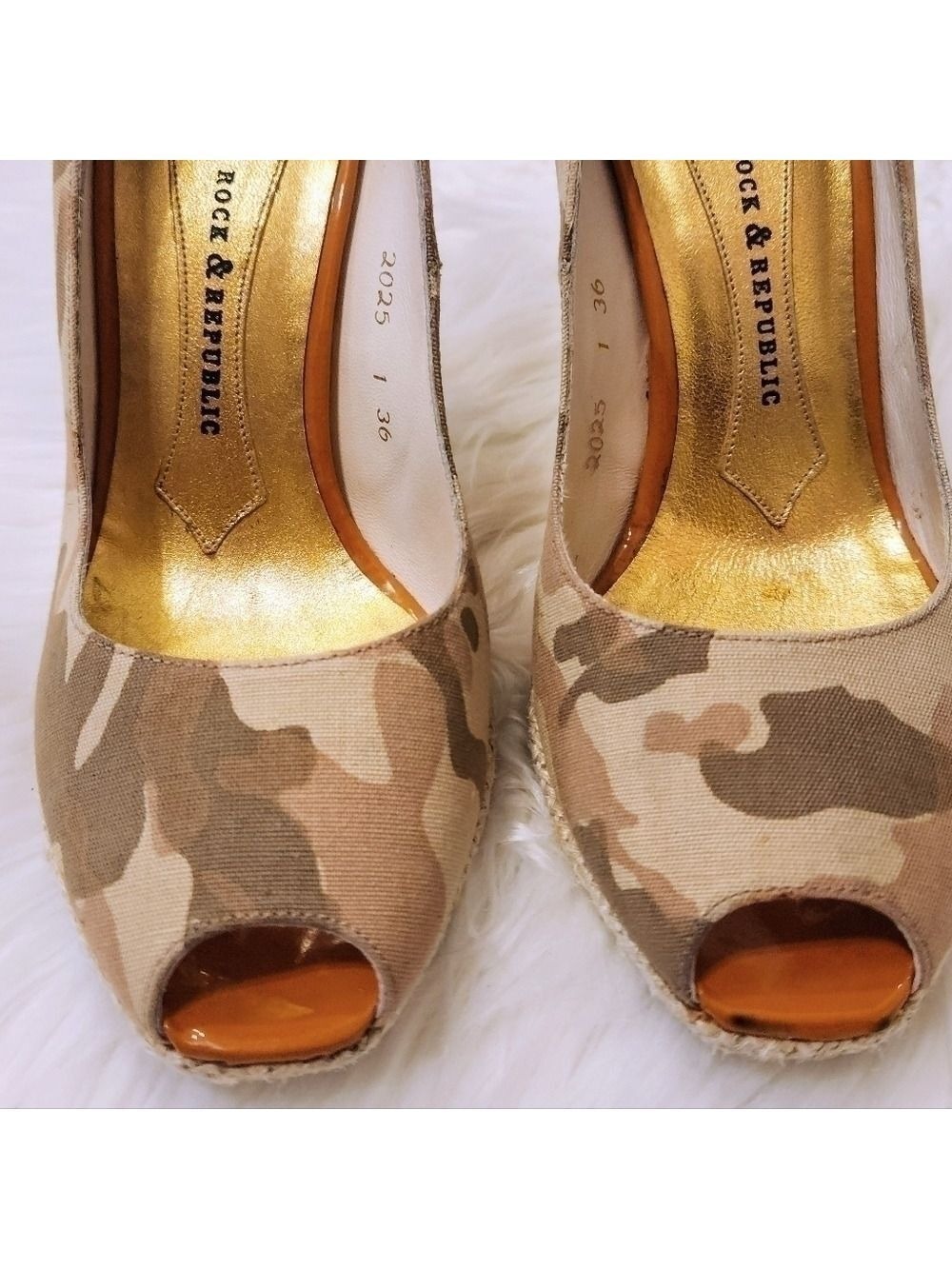 Rock Republic Camouflage Espadrille Stiletto Platform Pump Size 6 - Picture 5 of 12